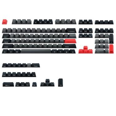 Imagem de Happy Balls Teclas de impressão lateral Cherry Profile PBT Keyset MX para teclado mecânico de interruptores MX 61/68/75/81/84/87/98/104/108 MX (combo preto e cinza)