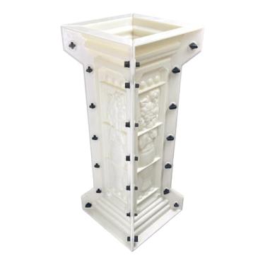 Imagem de DIYUNIMOULD Molde de varanda de concreto, molde de coluna de espaçamento de varanda de 67 cm para decoração de varanda de parque de jardim (crisântemo), branco