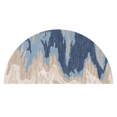 Imagem de TOUSSE Tapete redondo, tapete lavável, antiderrapante, tapetes para sala de estar, tapetes para quarto, tapete circular, tapetes vintage boho, pelo baixo, macio (flor 01,80 x 160 cm)