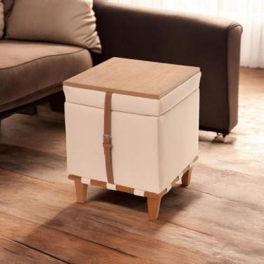 Imagem de Puff com Baú Oculto: Design Sofisticado e Praticidade - Confortse, Bej