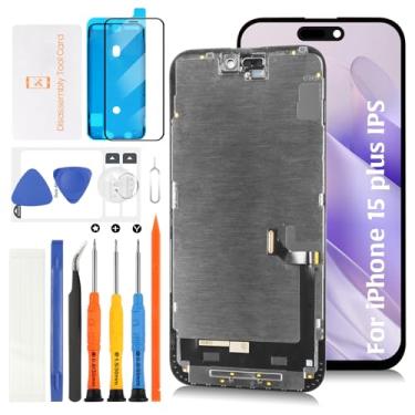 Imagem de Olivechard Tela LCD de substituição incell para iPhone 15 Plus [cabo do sensor + entalhe de tamanho semelhante] Tela digitalizadora sensível ao toque 3D Touch LCD A2848 A3101 A3102 A3104 com