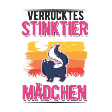 Imagem de Stinktier Notizbuch: Verrücktes Stinktier Mädchen / 6x9 Zoll / 120 karierte Seiten