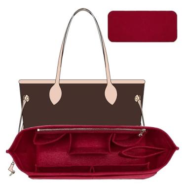 Imagem de OAikor Organizador de Bolsa Vermelho com 10 Compartimentos e Modelador de Base, Compatível com C.oach City 33, Neverfull MM, G.oyard PM e Mais