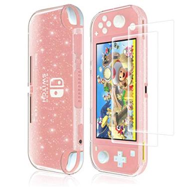 Imagem de Capa protetora Moxiaomo para Nintendo Switch Lite, Capa Switch lite com protetor de tela e capa de TPU macia com glitter Bling com absorção de choque e capa antiarranhões (pacote com 2 protetores de tela)