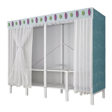 Imagem de Guarda-roupa Armário dobrável portátil para crianças, guarda-roupa com haste suspensa, empilhável, grosso, armário de armazenamento para casa, quarto armário