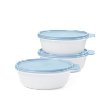 Imagem de Tupperware conjunto modular de armazenamento de alimentos de 2,5 xícaras e 3 tigelas com tampas - pode ser lavado na máquina de lavar louça e sem bpa - (3 recipientes + 3 tampas)
