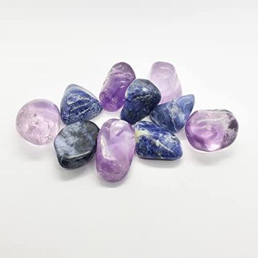 Imagem de KIT 10 PEDRAS ROLADAS AMULETO ESTIMULANTE 5 SODALITAS E 5 AMETISTAS PROJEÇÃO ASTRAL AUMENTA A INTUIÇÃO PERCPÇÃO E TELEPATIA CRISTAL DA PROTEÇÃO ESPIRITUAL