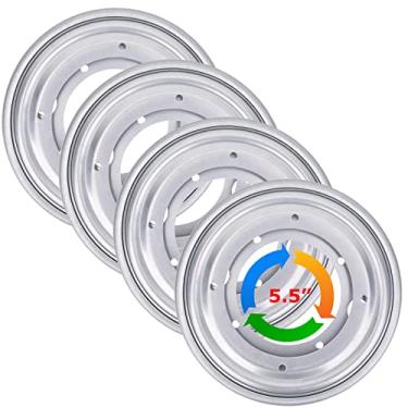 Imagem de Lswteiz Pacote com 4 Peças de 5,5" Lazy Susan Hardware 5/16" de Espessura, Placa de Rolamento Giratória Redonda, Base de Placa Giratória Prateada, Capacidade de 300 Libras, Base de (5,5 Pol.-Prata-4 U