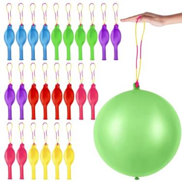 Imagem de 24 Pcs Punch Balloons 18 Inch Punch Balloons Bounce Balloon with Rubber Band Handle Punching Balloon Heavy Duty Farm Themed Punch Balloon for Birthday Party, Kids(Multicolor)