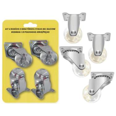 Imagem de Rodízios 1.5 Polegadas Gel Silicone, Alta Capacidade de Carga de 40kg 