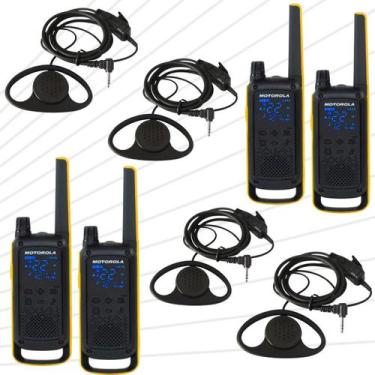 Imagem de Kit 4 Radios Comunicadores T470BR E Fones Resistentes Modelo Concha P1