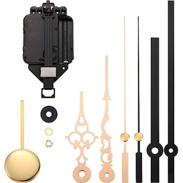 Imagem de XUSIJAKQ1 11 peças relógio de parede movimento tipo pêndulo ferramentas de substituição de mecanismo flexível estável quartzo reparo eixo acessórios relógio, Ouro