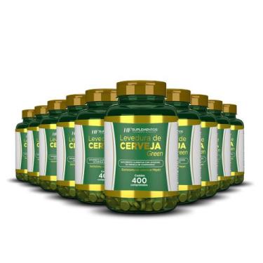Imagem de 10x levedura de cerveja green hf suplementos 400 comp - HF Suplements