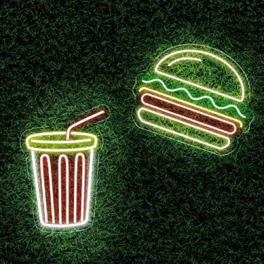 Imagem de Kit Painel Neon Led Refrigerante + Hamburguer Lanchonete Luz - Bloom