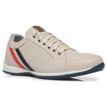 Imagem de Sapatênis Masculino Couro Legítimo Leve e Confortável (Off/White, BR, Adulto, Numérico, 37)