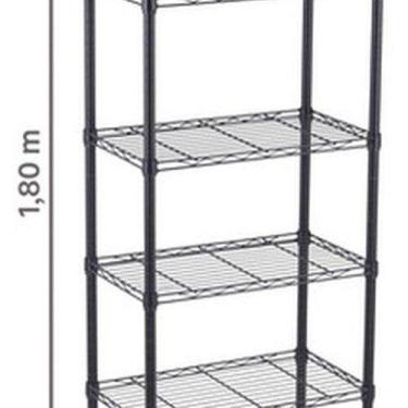 Imagem de Estante De Aco Preto 6 Prateleiras 180x60x35cm 300 Kg Spaceo