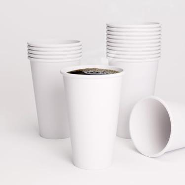 Imagem de TOSSWARE Copos quentes GO 473 ml - Conjunto de 100, xícaras de café seguras para alimentos de qualidade premium, copos de papel recicláveis compatíveis com FDA, copos de parede única para bebidas