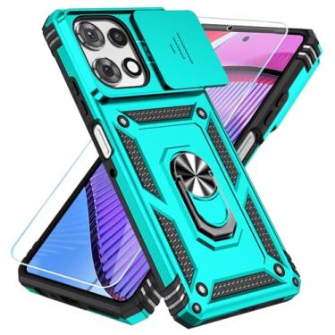 Imagem de SunStory Capa de celular para Motorola Moto G Power 5G 2025/Moto G Play 5G 2025 com protetor de tela HD, capa de câmera deslizante e suporte, [grau militar] (azul-petróleo)