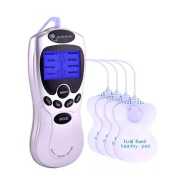 Imagem de Aparelho de Fisioterapia Digital Portátil, Eletroestimulador com LCD, 4 Eletrodos, Modos Massagem e Acupuntura