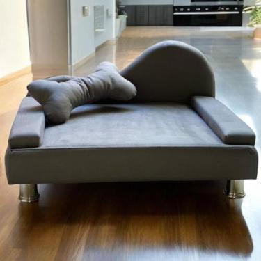 Imagem de Puff Pet Cama Estofada com Almofada Para Cachorro Amora E01 Suede - In