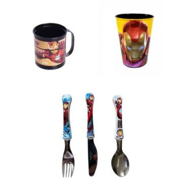 Imagem de Kit Refeicao HOMEM DE FERRO- Copo  - Caneca Divertida - Simonaggio