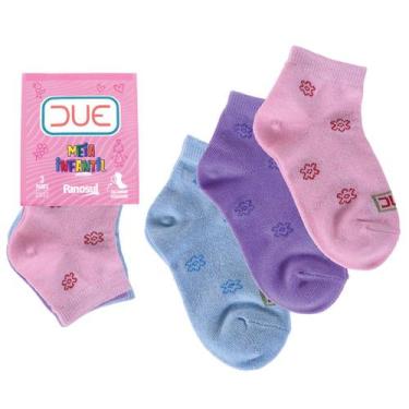 Imagem de Kit 12 Pares de Meia 23/27 Infantil Algodão  SORTIMENTO FEMININO - Pan