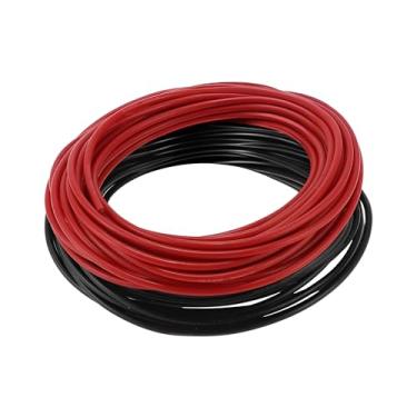Imagem de Partuto 1 conjunto 16AWG fio aterramento universal para carro, automotivo, fio de alimentação de alto-falantes de carro totalmente isolado e jaqueta de toque macio TC preto, vermelho 8,5 m preto +
