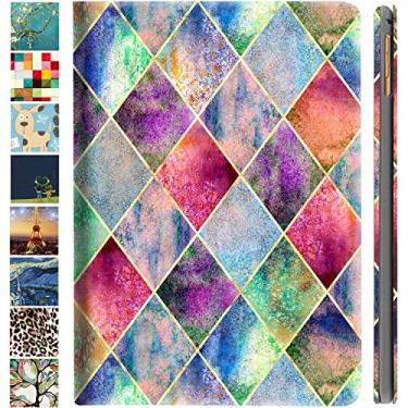 Imagem de DuraSafe Cases Capa flip flip flip de couro PU ultrafina para iPad 10,9 polegadas 10th [iPad 10 2022] A2696 A2757 A2777 - Grade de diamante