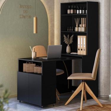 Imagem de Mesa Com Estante Para Lojas Córdoba Preto