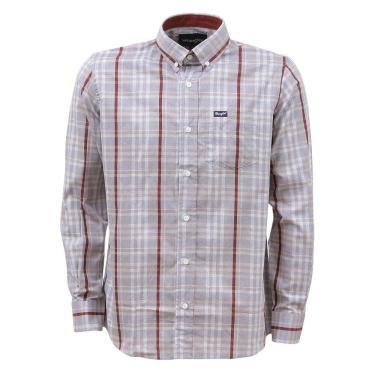 Imagem de Camisa Masculina Xadrez Cinza Manga Longa Wrangler 37795