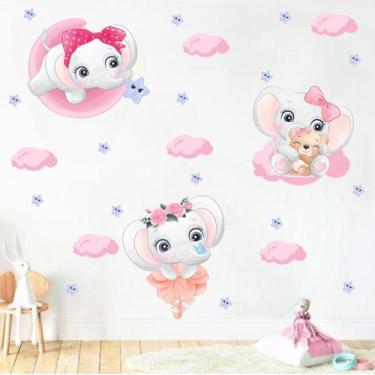 Imagem de adesivo de parede elefante bailarina quarto de meninas - Adesivos Kigr