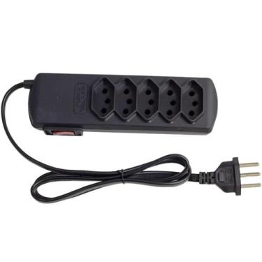 Imagem de Filtro de Linha 5 Tomadas Slim 10A Bivolt Preto Force Line
