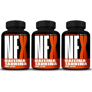 Imagem de Kit 3x Cafeina + Taurina nfx 500mg 60 Capsulas NewFour