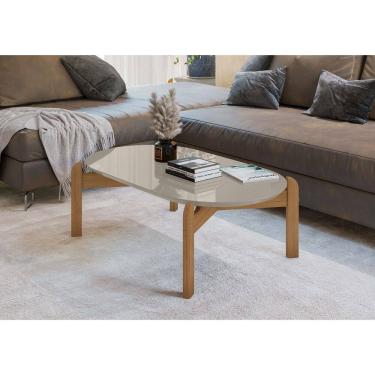 Imagem de Mesa de Centro Lizz Tampo Oval Off White Marrom Casa D