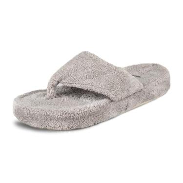 Imagem de Acorn Pantufas femininas de spa com conforto de contorno de nuvem – suporte de arco e forro felpudo felpudo, perfeito para praia, acampamento, piscina ou banheiro, Cinza, 5-6