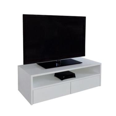 Imagem de Rack para TV Suspenso Bancada Com Nicho e Gaveta Branco Laca - Formali