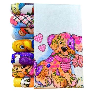 Imagem de Pano De Prato Pé De Galinha Estampas Sortidas - Kit C/ 5 Un