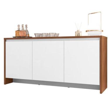 Imagem de Buffet Sala de Jantar 3 Portas e 1 Gaveta com Prateleiras Multiuso Org