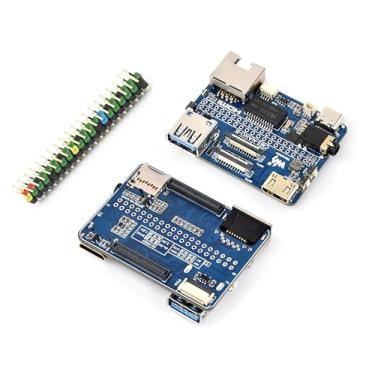 Imagem de Placa base nano compatível com módulo de computação Raspberry Pi 5 Lite/eMMC, mesmo tamanho que CM5, com várias interfaces periféricas, com USB 3.2 Gen1 Type-A, 40PIN GPIO, interfaces MIPI duplas