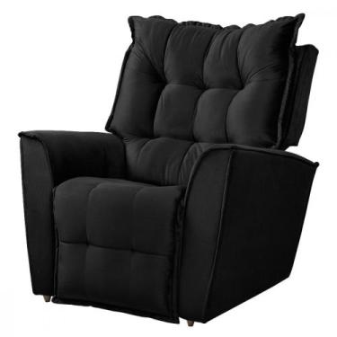 Imagem de Poltrona Reclinavel Do Papai King Tecido Veludo Preto - Star Confort, 