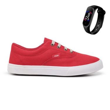Imagem de kit Tênis Casual Voe Original Unissex + Relógio Digital Touch, Vermelh
