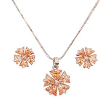 Imagem de Touchstone Brincos com pingente de zircônia cúbica de corte redondo banhado a ouro e branco e banhado a ouro para mulheres joias de designer., Zircônia cúbica, Sem Pedra Preciosa