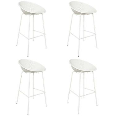Imagem de Kit com 4 Banquetas de Jardim Drops Branco