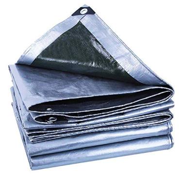 Imagem de MTYLX Lona multiuso para uso externo, tecido leve à prova de chuva, protetor solar espesso, lonas, lonas, folhas de plástico, capas de pavios de jardim, verde prata, 2 x 3 m