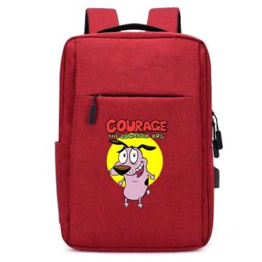 Imagem de Mochila USB Escolar Escritorio Juvenill Cão Covarde Notebooks, Trabalh