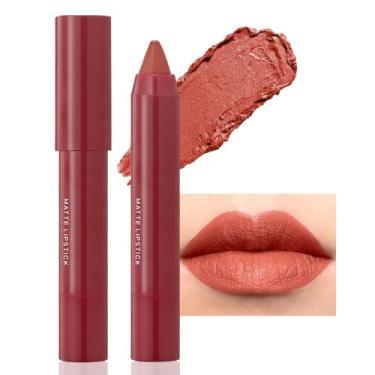 Imagem de BINGBRUSH Crayon Conjunto de Batom Matte Longwear, Bastão de Cor Lisa Hidratante Ultimate Lip Crayon para Coleção de Maquiagem - Brilho labial de veludo impermeável (09#, 1 unidade (pacote com 1))