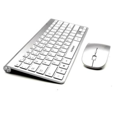 Imagem de Kit Teclado E Mouse Wireles Sem Fio Usb Abnt2 Com A Letra Ç - Kapbom