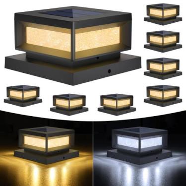 Imagem de Solar Post Cap Lights Mlambert Outdoor Waterproof, pacote com 8