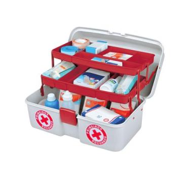 Imagem de Maleta Caixa De Primeiros Socorros Organizadora De Remédios C/2 Bandej