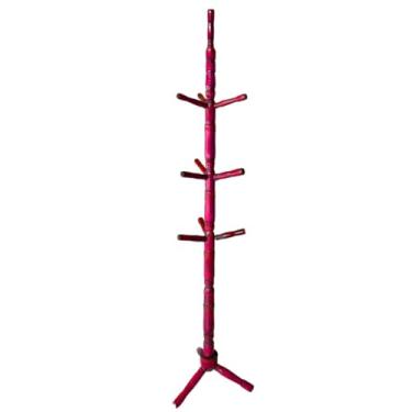 Imagem de Cabideiro Mancebo Arara De Roupas 10 Ganchos Em Madeira Cabide Organizador De Roupa(Mogno)